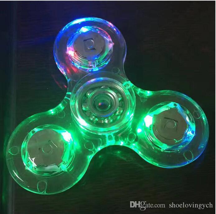 Transparent Crystal Electroplated Light Up Hand Spinner Transparent Crystal Electroplated Light Up Hand Spinner